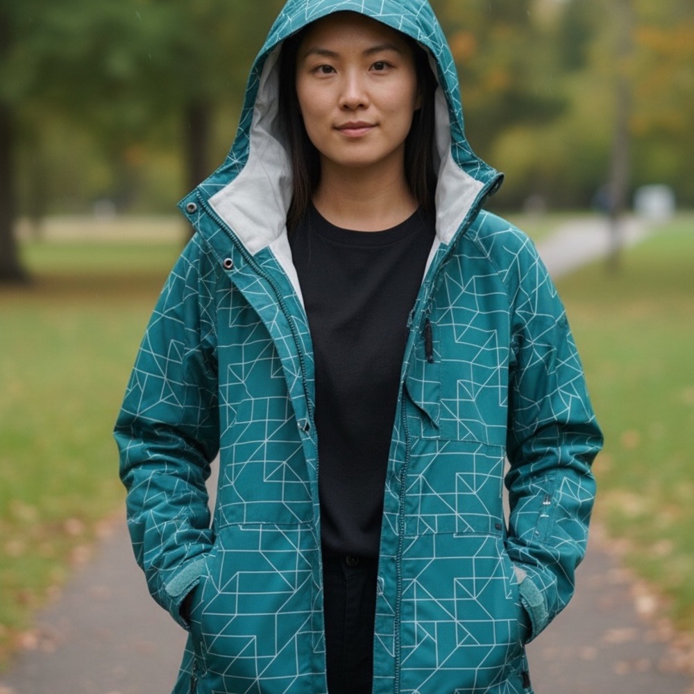 Teal Geometric Women's Empyre Snowboarding Jacket